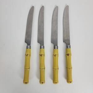 Vintage‎ Bamboo Knives Tiki Handle Pattern Hawaii One Size